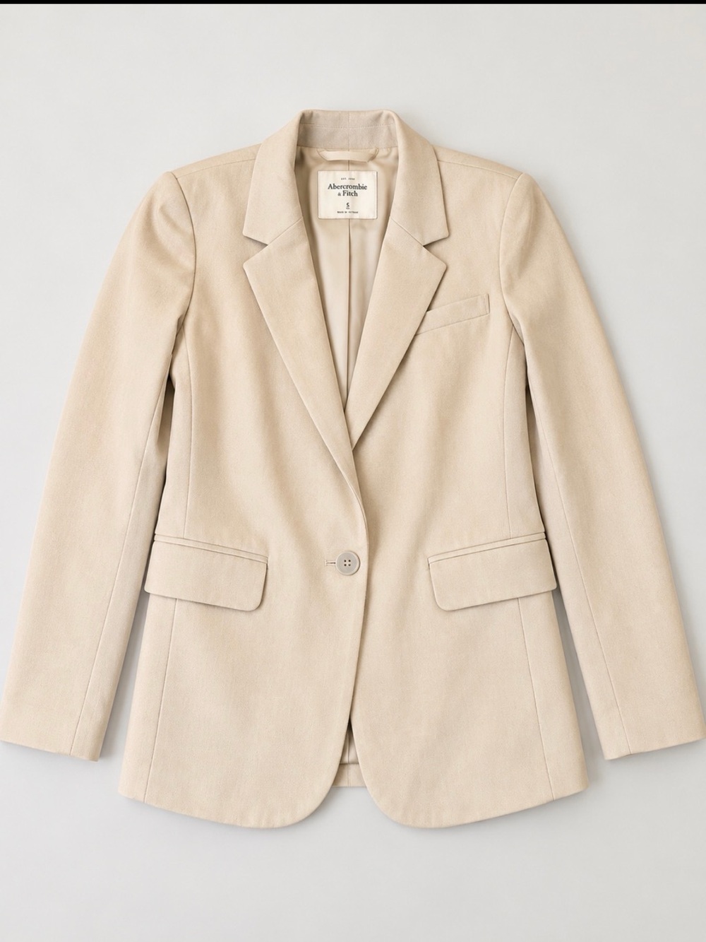 Abercrombie & Fitch XS Beige Cream Tailored Blazer Single Button Classic